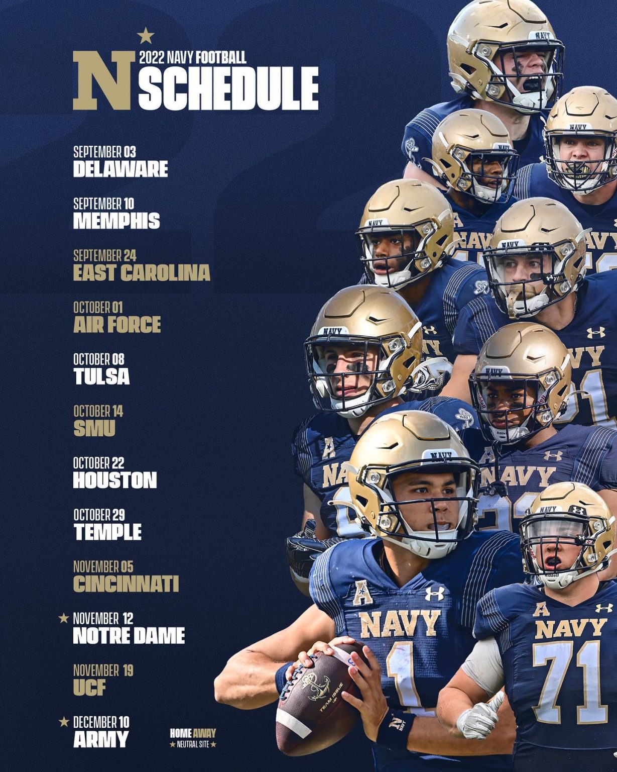 The 2022 Navy Football schedule is here USNA 1978