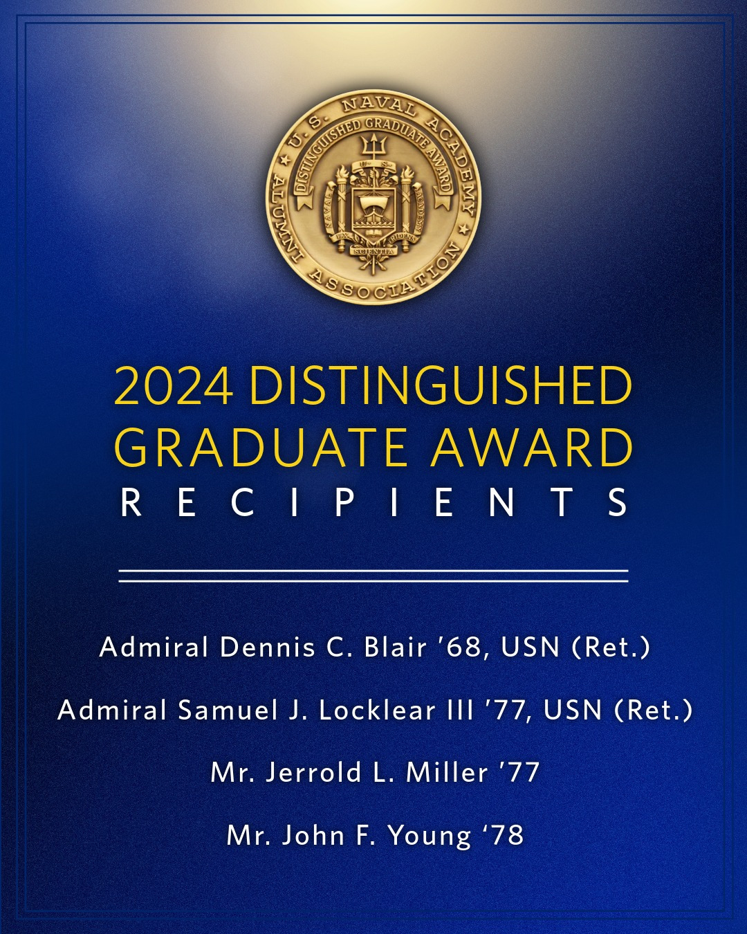 U.S. Naval Academy Alumni Association Announces 2024 Distinguished